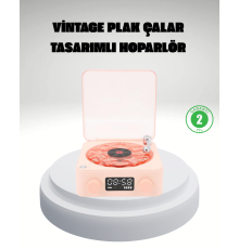 Gece Lambası Stereo Bluetooth Hoparlör Dijital Saat Su Dalgası Efektli 3-ü-1 Cihaz