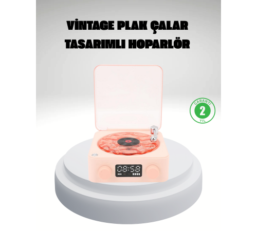 Gece Lambası Stereo Bluetooth Hoparlör Dijital Saat Su Dalgası Efektli 3-ü-1 Cihaz