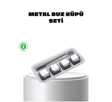 Paslanmaz Çelik Metal Buz Küpü Seti Sulandırmadan Soğutma ve Klips Dahil