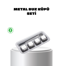 Paslanmaz Çelik Metal Buz Küpü Seti Sulandırmadan Soğutma ve Klips Dahil