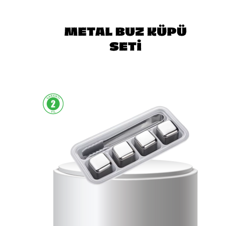 Paslanmaz Çelik Metal Buz Küpü Seti Sulandırmadan Soğutma ve Klips Dahil