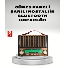 Taşınabilir Hoparlör Güneş Panelli Bluetooth USB SD FM AM SW Radyo