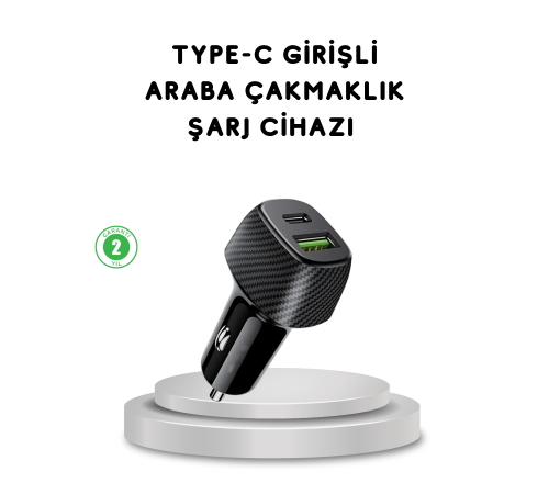 38W Araç Şarj Cihazı Type-C PD USB Hızlı Şarj Çift Port