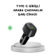 38W Araç Şarj Cihazı Type-C PD USB Hızlı Şarj Çift Port