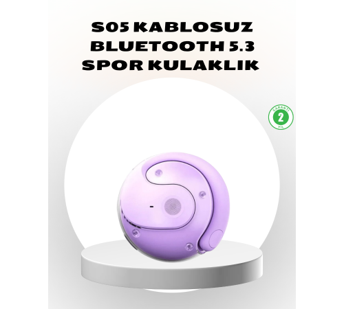 S05 Kablosuz Kulaklık Bluetooth 5.3 IPX4 Su Geçirmez Stereo Ses Otomatik Bağlantı