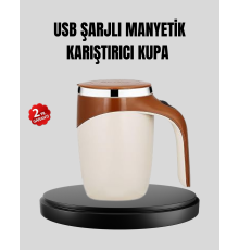 USB Şarjlı Manyetik Karıştırıcı Kupa Otomatik Karıştırma Paslanmaz Çelik