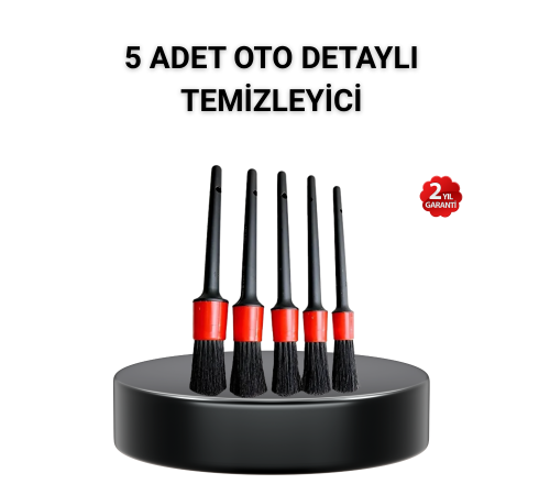 5’li Detay Temizlik Fırçası Seti Araç İç Dış Jant Motor Çok Amaçlı