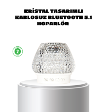 Kristal Desenli LED Işıklı Bluetooth Hoparlör 5W 1200 mAh Taşınabilir
