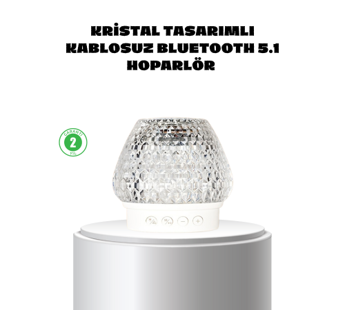 Kristal Desenli LED Işıklı Bluetooth Hoparlör 5W 1200 mAh Taşınabilir