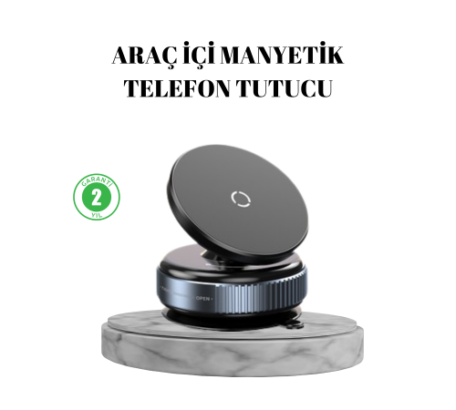 Vakumlu Vantuzlu Mıknatıslı Telefon Tutucu 360 Derece Döner