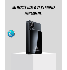 Manyetik Güç Bankası 15W Kablosuz 20W PD Hızlı Şarj
