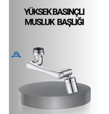 1080° Dönebilen Musluk Başlığı Robotik Kol Havalandırıcı Çok Yönlü Su Yönlendirme