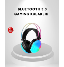 RGB Işıklı Kablosuz Kulaklık Bluetooth 5.3 800mAh Ergonomik IPX4 Dayanıklı