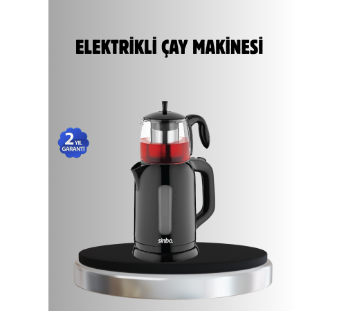 Sinbo STM 5840 Elektrikli Çay Makinesi 1800W Cam Demlik ve Sıcak Tutma Özellikli