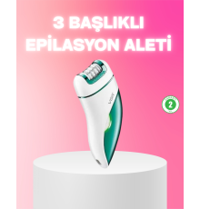 3 in 1 Epilatör Metal Başlıklı IPX5 Su Geçirmez 90 Dakika Şarjlı Epilasyon Cihazı