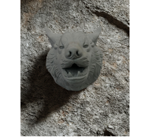 Gri Kurt Duvar Dekoru Asılabilir Dekoratif Heykel Tasarım