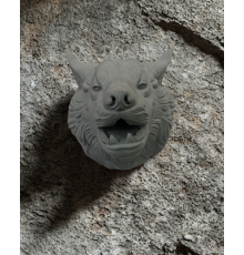 Gri Kurt Duvar Dekoru Asılabilir Dekoratif Heykel Tasarım