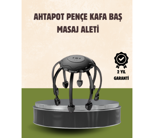 Kafa Masaj Cihazı 8 Motorlu 360 Derece Tam Kapsamlı Rahatlatıcı Masaj