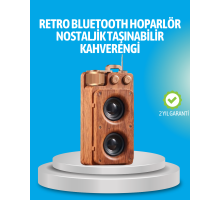 Retro Bluetooth Hoparlör Ahşap Görünümlü 5W Çift Stereo Ses