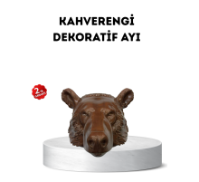 Ev ve Ofis İçin Dekoratif Ayı Başı Heykel Hediyelik Duvar Aksesuarı