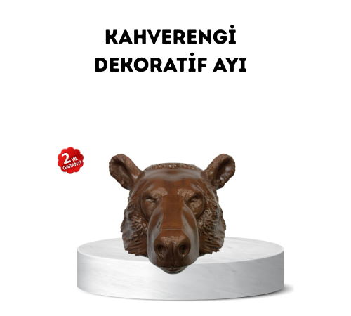 Ev ve Ofis İçin Dekoratif Ayı Başı Heykel Hediyelik Duvar Aksesuarı