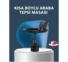 Araç İçi 360° Ayarlanabilir Bardaklık Tepsisi Geniş Yüzeyli ve Telefon Standlı