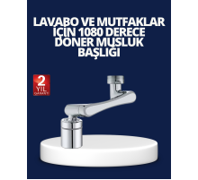 Esnek 1080° Musluk Başlığı 3 Eklemli Hareketli Su Modlu Lavabo Aparatı