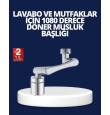 Esnek 1080° Musluk Başlığı 3 Eklemli Hareketli Su Modlu Lavabo Aparatı