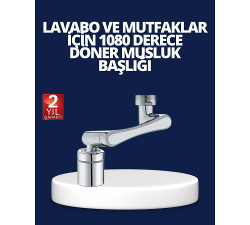 Esnek 1080° Musluk Başlığı 3 Eklemli Hareketli Su Modlu Lavabo Aparatı