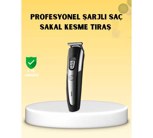 Profesyonel Saç ve Sakal Kesme Tıraş Makinesi Kablosuz Ergonomik Tasarım