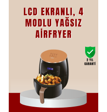 6 Litre Büyük Kapasiteli Dokunmatik Airfryer 2400W Yağsız Fritöz