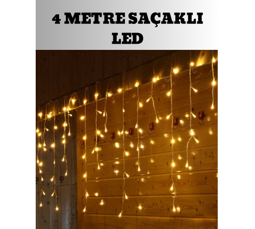 4 Metre Şelale Led Işık Perdesi Dekoratif