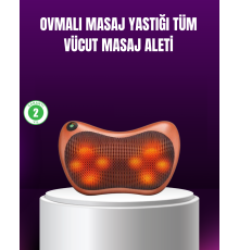 Ergonomik Derin Yoğurmalı Boyun Bel Sırt Masaj Cihazı Priz Çakmak Girişli
