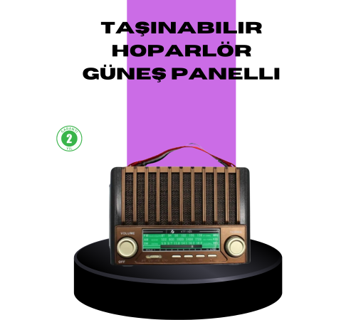 Güneş Enerjili Taşınabilir Radyo ve Bluetooth Hoparlör Çok Fonksiyonlu