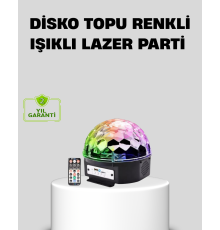 Ritim Hassasiyetli Bluetooth Hoparlörlü Disko Işığı Döner LED Efektli