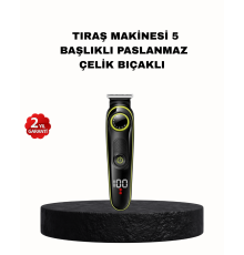 5’i 1 Arada Erkek Bakım Seti Şarjlı Suya Dayanıklı Çok Fonksiyonlu