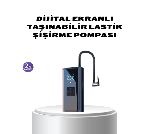 Kablosuz Dijital Lastik Şişirme Pompası LED Işıklı 80W