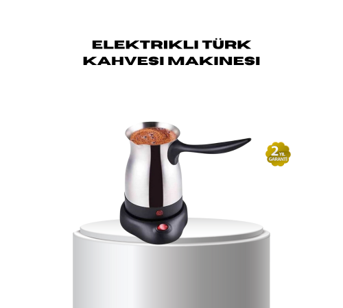 Paslanmaz Çelik Elektrikli Cezve 800W 6 Fincan Kapasiteli