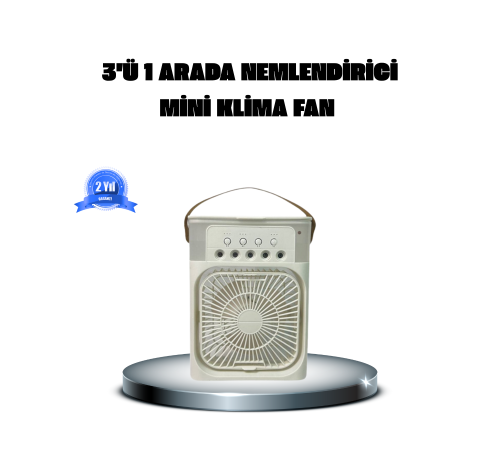 Taşınabilir Mini Klima Fan 3’ü 1 Arada Soğutucu, Nemlendirici ve Gece Lambası