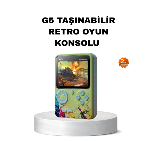 G5 Retro Oyun Konsolu 500 Klasik Oyunlu 3 İnç HD Ekran ve TV Bağlantılı