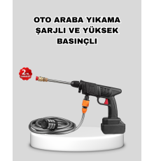 Akülü Araba Yıkama Makinesi 21V Güçlü Basınçlı ve Çift Akülü Taşınabilir