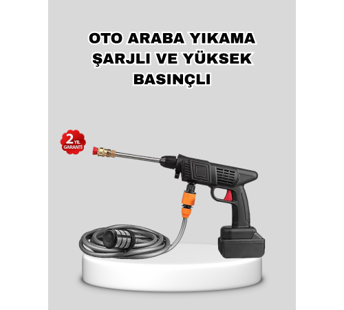 Akülü Araba Yıkama Makinesi 21V Güçlü Basınçlı ve Çift Akülü Taşınabilir