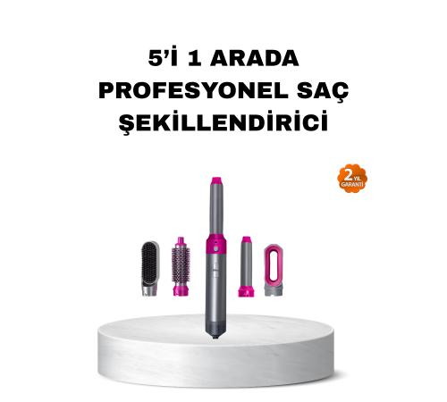 5’i 1 Arada Saç Şekillendirme Seti Negatif İyon Teknolojili ve Hızlı Kurutmalı