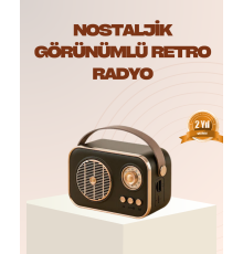 Retro Bluetooth Radyo – Nostaljik Tasarım, TF Kart ve USB Destekli