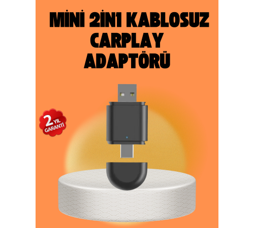 Kablosuz CarPlay ve Android Auto Dönüştürücü – USB-A & Type-C Girişli Akıllı Adaptör