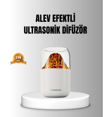 Alev Efektli Ultrasonik Uçucu Yağ Difüzörü 280ml Su Tanklı ve Sessiz Çalışma Özellikli