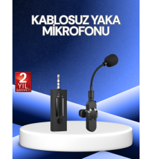 360° Kablosuz Yaka Mikrofonu – Gürültü Engelleme, 60m Menzil, Type-C Şarjlı