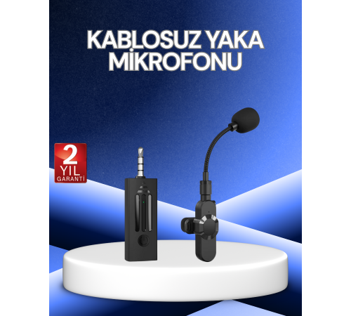 360° Kablosuz Yaka Mikrofonu – Gürültü Engelleme, 60m Menzil, Type-C Şarjlı