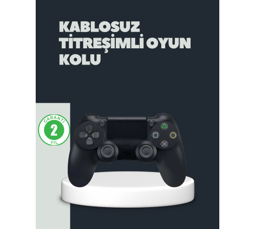 Kablosuz Titreşimli Oyun Kolu – PS4 Uyumlu Ergonomik Tasarım ve Uzun Pil Ömrü