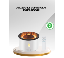 Alev Efektli Aromaterapi Difüzörü – 360 ml Su Hazneli, Sessiz ve Zaman Ayarlı